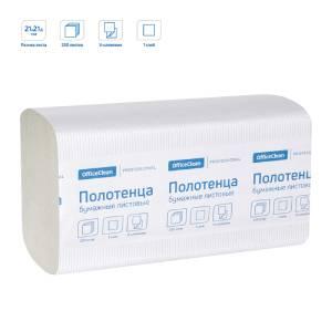 Полотенца бумажные лист. OfficeClean Professional(V-сл) (H3) 1 сл., 250л/пач, 21*21,6, цвет натур. - фото 1 - id-p108598232