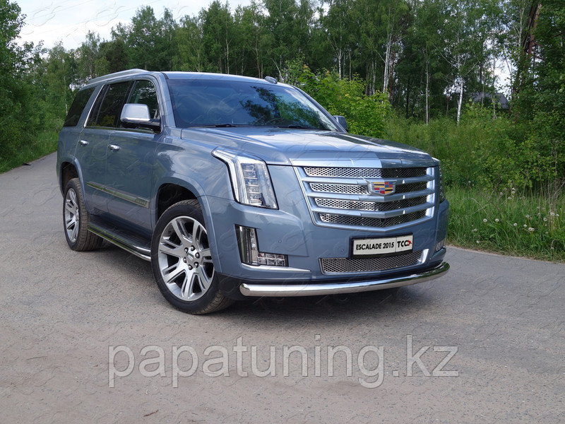 Защита передняя нижняя 76,1 мм ТСС для Cadillac Escalade 2015- - фото 1 - id-p108380268