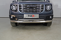 Защита передняя нижняя длинная (овальная с ДХО) 75х42 мм ТСС для Haval DARGO 2022-