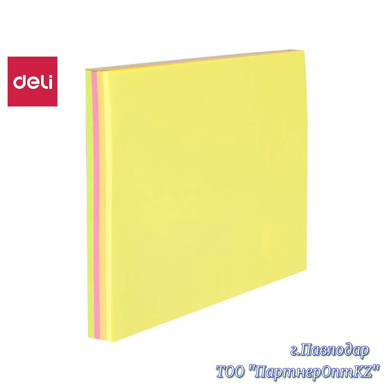 Самоклеящийся блок Deli 76x 76 100л. НЕОН 4 цвета 02602