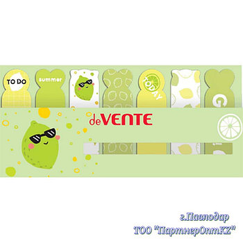 Закладки клейкие бумажные deVENTE "Lime" 7цв.х20шт 65х18мм 2011014