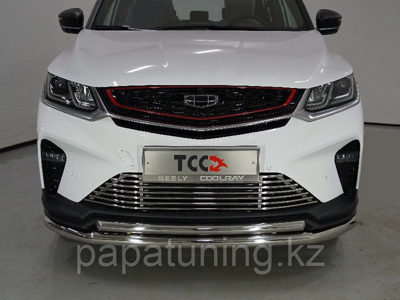 Защита передняя нижняя (двойная) 60,3/42,4 мм ТСС для Geely Coolray 2020-, фото 1