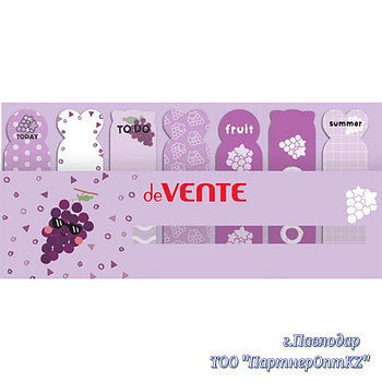 Закладки клейкие Devente "Grape", 65*18мм, 20л*7 бумажные 2011017