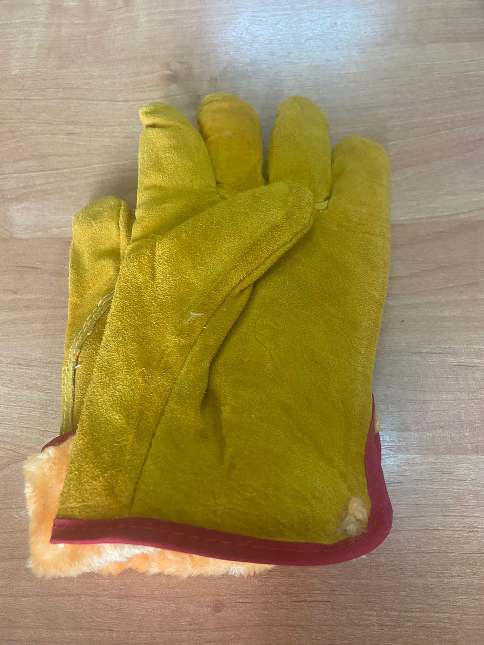Перчатки спилковые оранжевые утепленные - фото 2 - id-p108600245