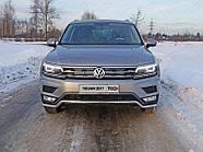 Защита передняя нижняя 42,4 мм (Пакет "Offroad") ТСС для Volkswagen Tiguan 2017-2021