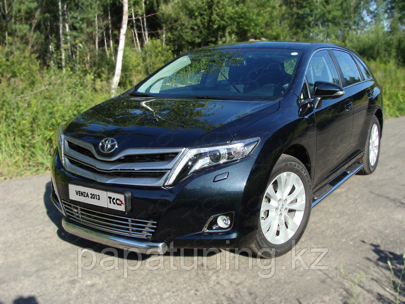 Защита передняя (овальная) 75х42 мм ТСС для Toyota Venza 2013-2016, фото 1