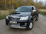 Защита передняя нижняя 76,1/75 мм ТСС для Toyota Hilux 2011-2015