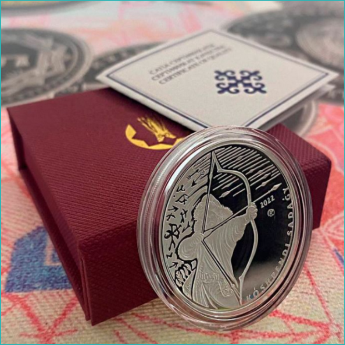 Монета «Лук кочевника» 500 тенге (Серебро 925) - фото 4 - id-p108124402