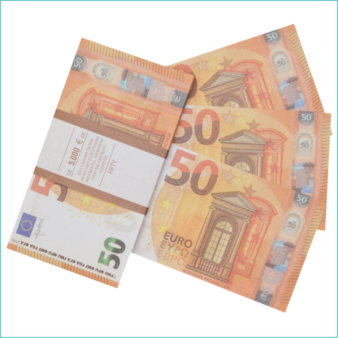 Сувенирные купюры 50 евро (пачка) - фото 2 - id-p108603704