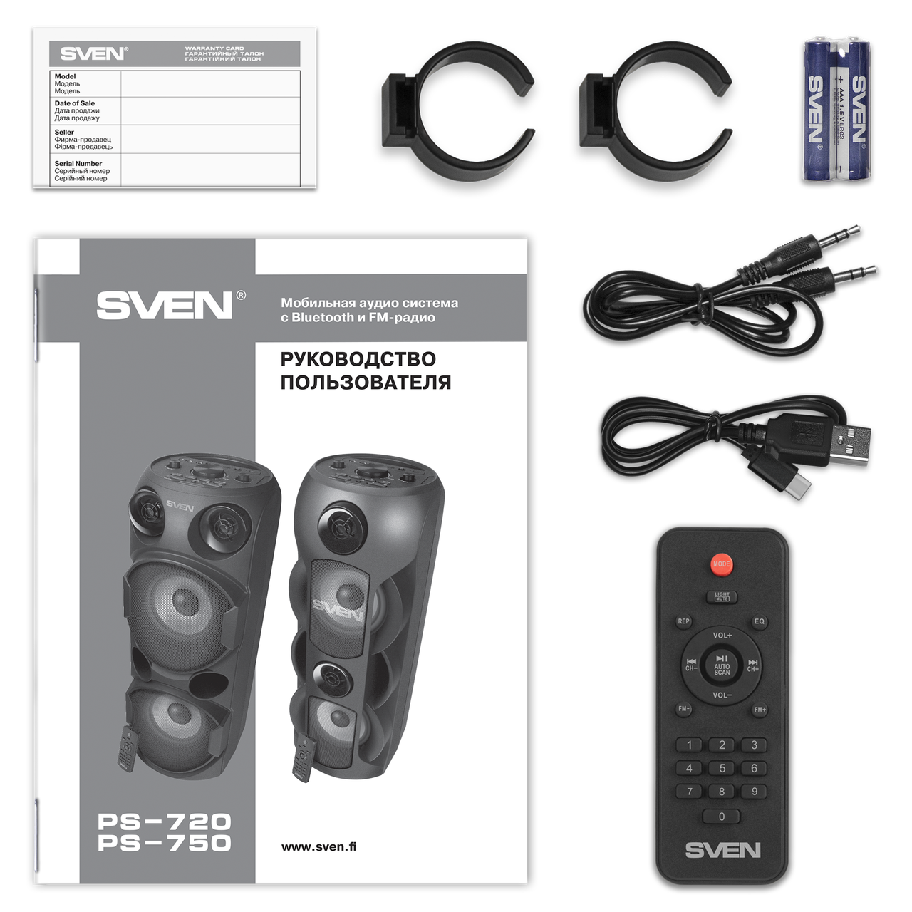 SVEN PS-720 Акустическая система 80W, TWS, Bluetooth, FM, USB, microSD, LED-display - фото 4 - id-p108608067