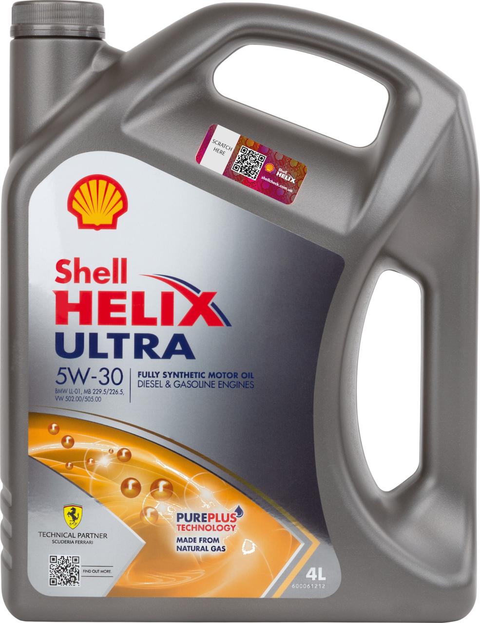 Моторное масло Shell Helix Ultra 5W-30 синтетическое