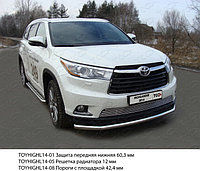 Защита передняя нижняя 60,3 мм ТСС для Toyota Highlander 2014-2016