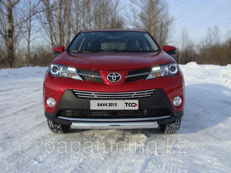 Защита передняя (овальная) 75х42 мм ТСС для Toyota RAV4 2013-2015, фото 1