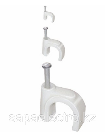 Скоба 6мм плоская пластиковая (20шт) IEK