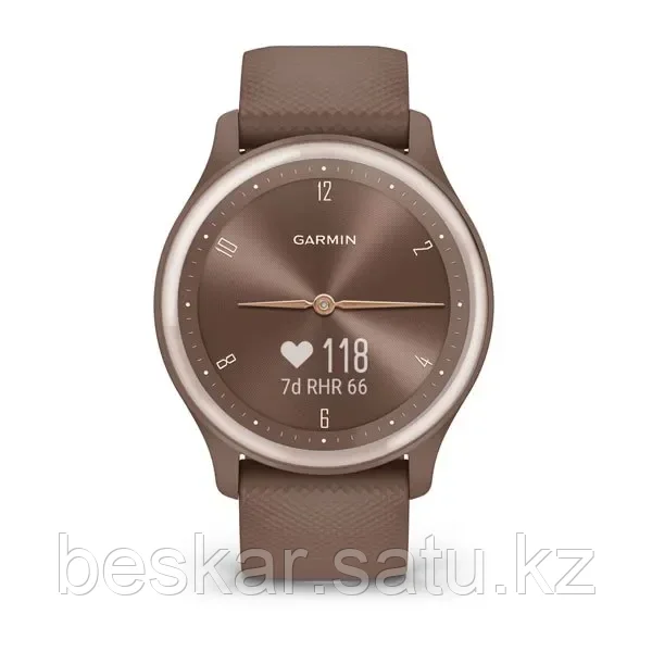 Гибридные смарт-часы VIVOMOVE SPORT Cocoa Case and Silicone Band with Peach Gold Accents - фото 2 - id-p108610098
