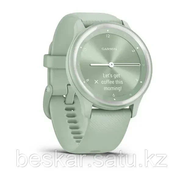 Гибридные смарт-часы VIVOMOVE SPORT Cool Mint Case and Silicone Band with Silver Accents - фото 6 - id-p108610099