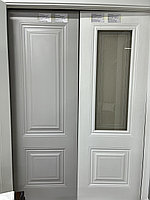 Межкомнатные двери Ультра С2 эмаль белая, светлосерая