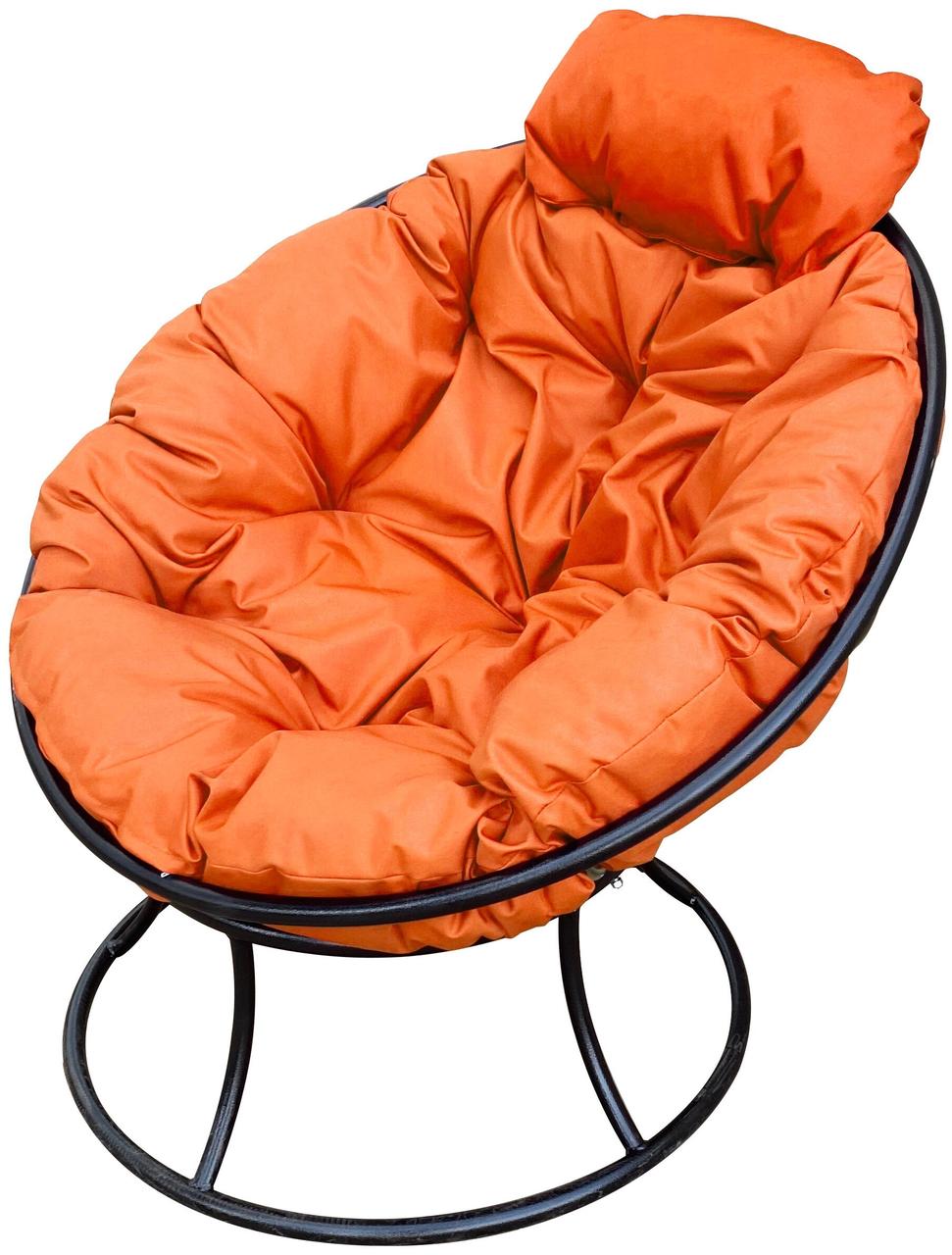 Кресло папасан 78х73х48 см оранжевая подушка