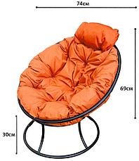 Кресло папасан 78х73х48 см оранжевая подушка, фото 3