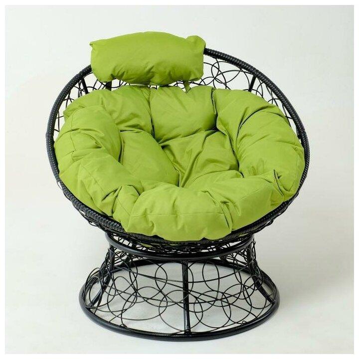 Кресло "Папасан" мини, ротанг, с зелёной подушкой 81х68х77см
