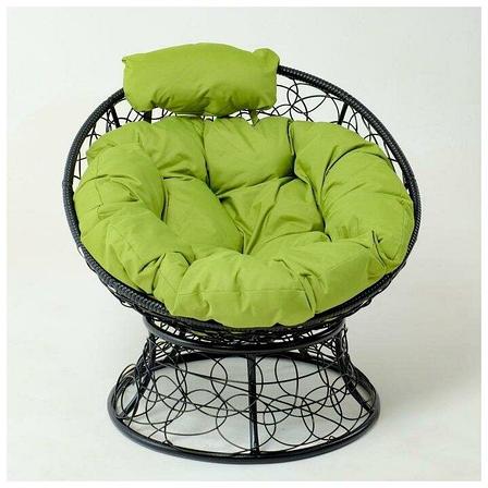 Кресло "Папасан" мини, ротанг, с зелёной подушкой 81х68х77см, фото 2
