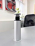 Shelbi Выдвижной настольный розеточный блок на 2 розетки 200B, 1 USB, 1 Type-C, серебро, фото 8