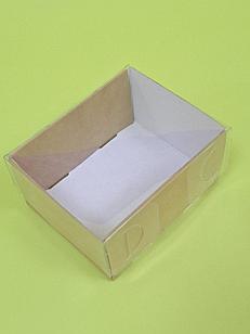 Коробка с прозрачной крышкой 10*8*5см, дно крафт