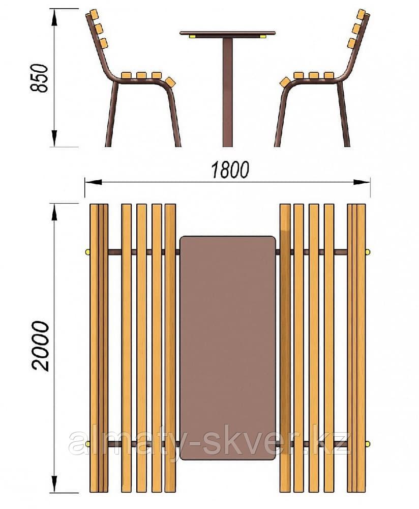 Дачный комплект из 2 лавочек и стола МАФ 1620 от производителя - фото 2 - id-p108614080