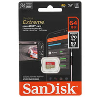 SanDisk Extreme microSDXC [SDSQXAH-064G-GN6MN] флеш (flash) карты (SDSQXAH-064G-GN6MN)