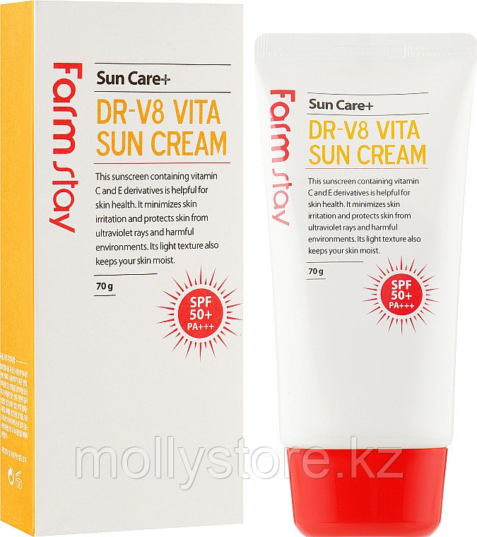 Farmstay крем DR-V8 Vita Sun Cream SPF50+ PA+++ для лица 70 мл - фото 1 - id-p108617169