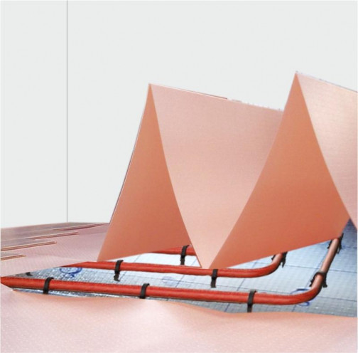 Подложка-гармошка для отапливаемых полов, перфорированная Розовая 1,8 мм/8,4 м2 - фото 2 - id-p108617981
