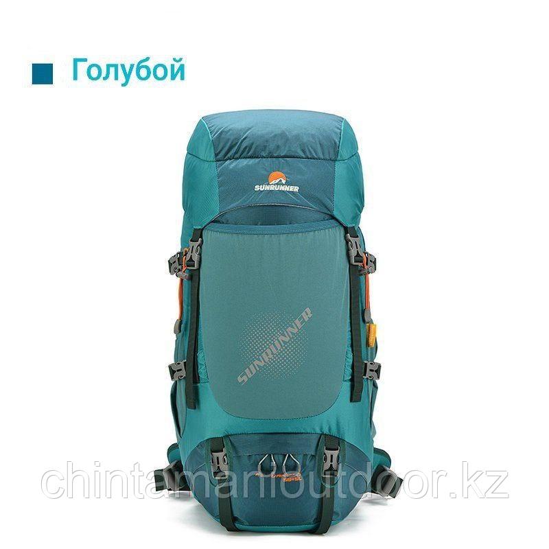 Рюкзак туристический 55+5л, с каркасом сеткой, с клапаном и дождевиком - фото 2 - id-p108618552