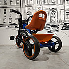 Синий Детский трехколесный велосипед "Harley Davidson". Музыкальный. Фара горит., фото 6
