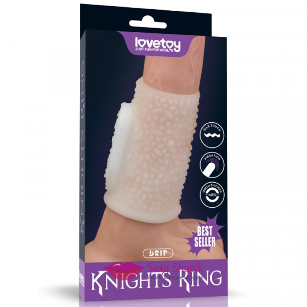 Насадка на пенис Lovetoy Knights ring с вибрацией, длина 17 см