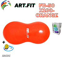 Фитбол-Арахис, мяч для фитнеса c насосом (50*100см, оранжевый)