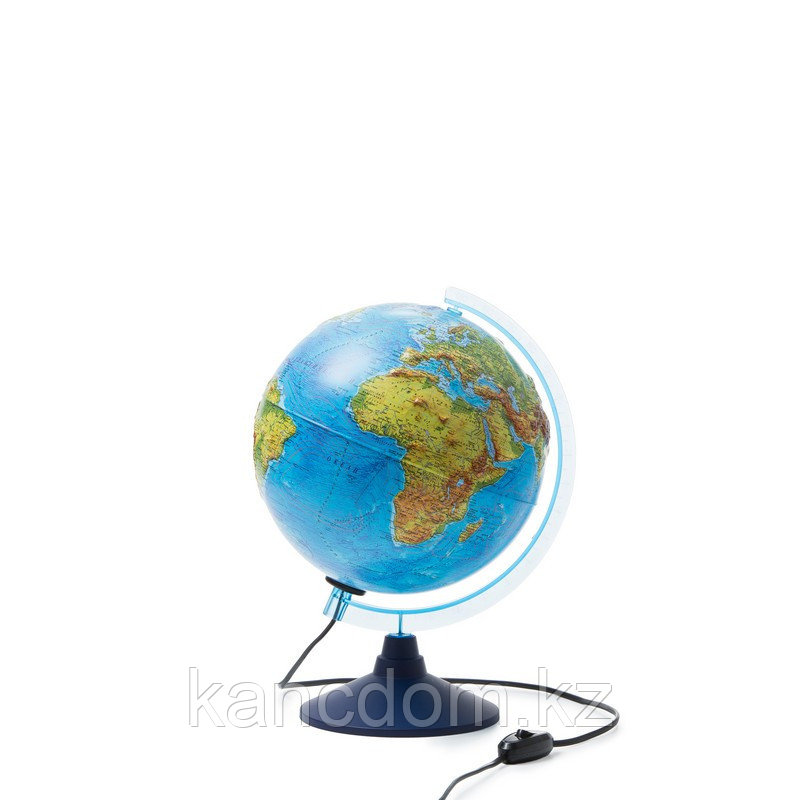 Глобус Интерактивный Земли 250мм физико-политический рельефный с подсветкой
