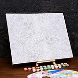 Картина по номерам на холсте с подрамником «Котята в листве» 40×50 см, фото 4