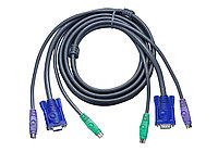 PS/2, VGA (5м) 2L-5005P/C ATEN интерфейстері бар жұқа КВМ кабелі