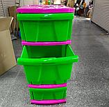 Детский пластиковый комод Зеленый/Розовый, фото 2
