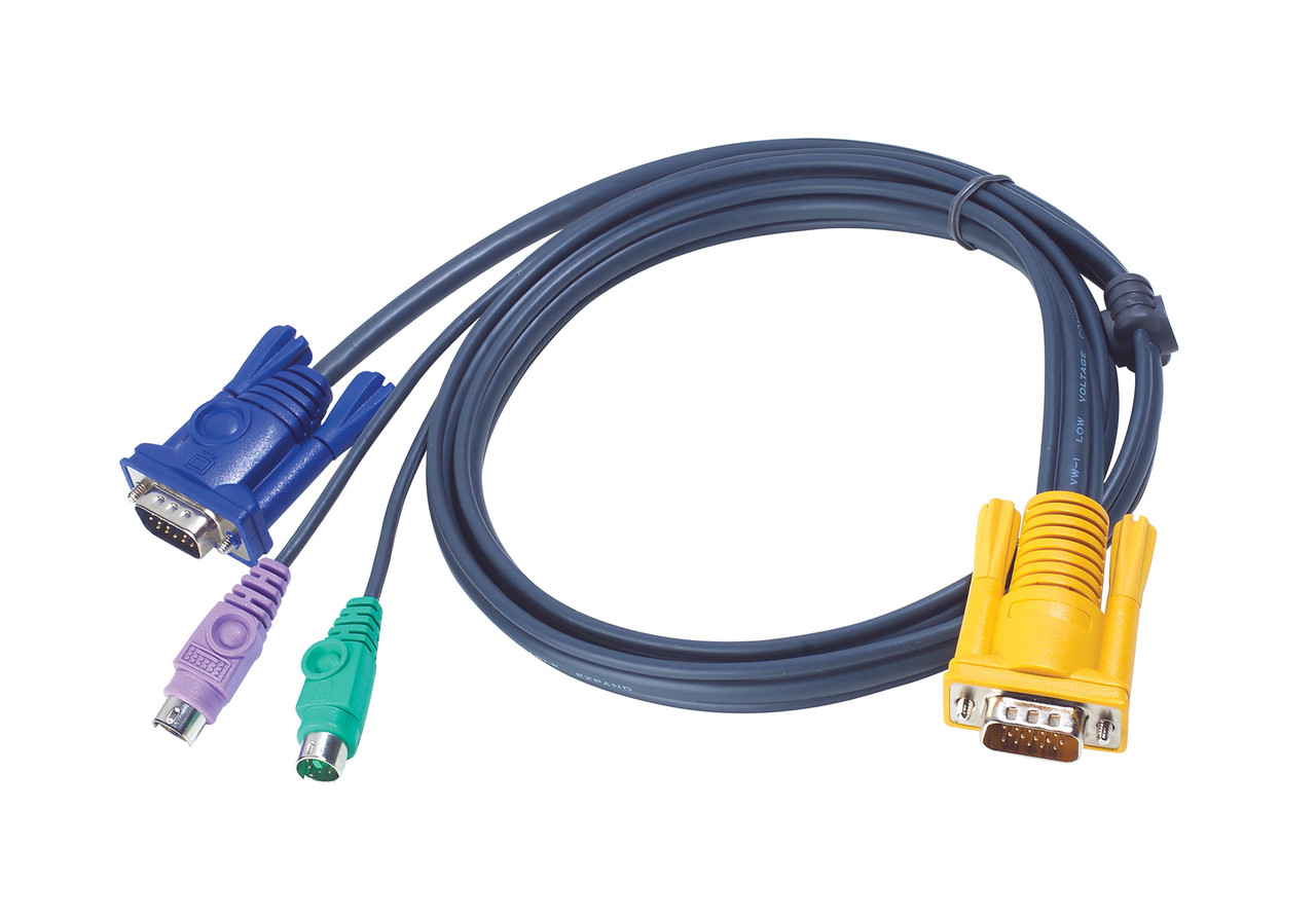 КВМ-кабель с интерфейсами PS/2, VGA и разъемом SPHD 3-в-1 (6м)  2L-5206P ATEN