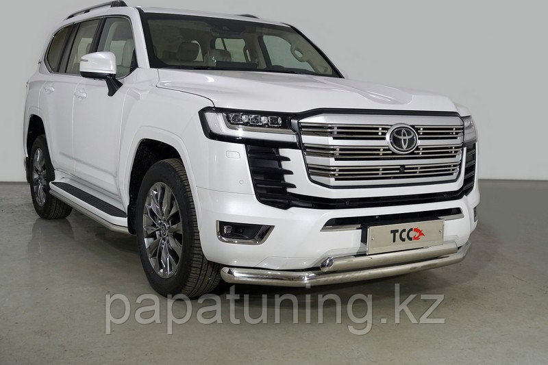 Защита передняя нижняя (двойная) 76,1/75 мм ТСС для Toyota Land Cruiser 300 (70TH ANNIVERSARY) 2021-