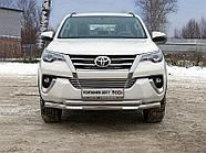 Защита передняя нижняя (двойная с ДХО) 76,1/60,3 мм ТСС для Toyota Fortuner 2017-