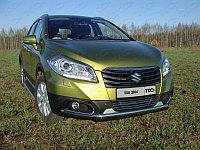 Защита передняя нижняя (овальная) 75х42 мм ТСС для Suzuki SX4 2013-