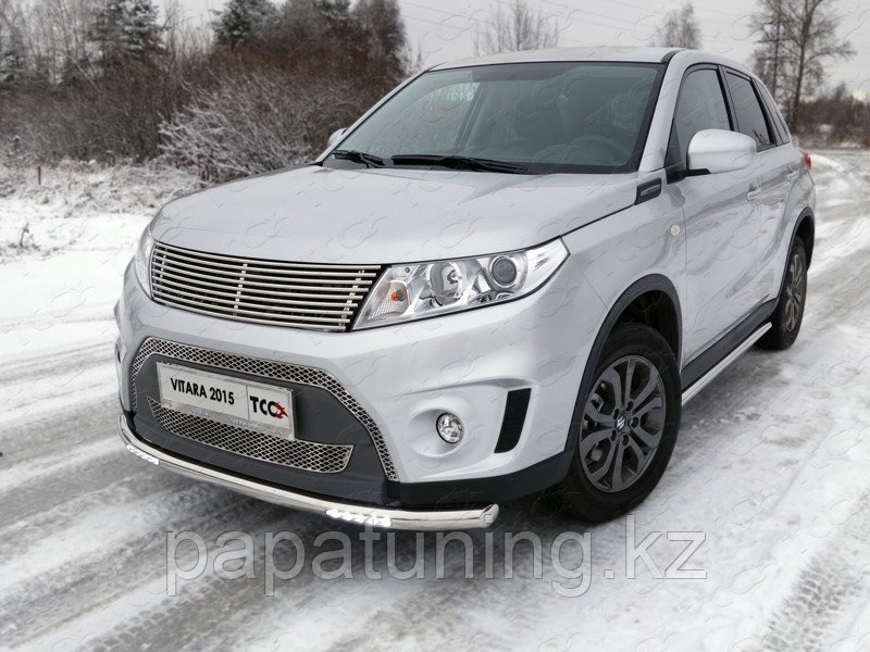 Защита передняя нижняя (с ДХО) 60,3 мм ТСС для Suzuki Vitara 2015-2019