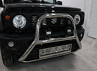 Защита передняя (кенгурин высокий с фарами) 60,3/75 мм ТСС для Suzuki Jimny 2019-