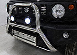 Защита передняя (кенгурин высокий с фарами) 60,3/75 мм ТСС для Suzuki Jimny 2019-, фото 4