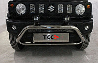 Защита передняя (кенгурин с фарами) 60,3/75 мм ТСС для Suzuki Jimny 2019-