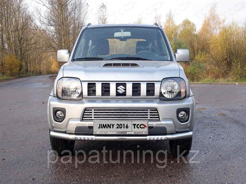 Защита передняя нижняя (с ДХО) 60,3 мм ТСС для Suzuki Jimny 2012-2018 - фото 1 - id-p108380918