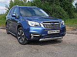 Защита передняя (овальная короткая) 75х42 мм ТСС для Subaru Forester (SJ) 2016-2017, фото 2