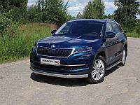 Защита передняя нижняя (овальная) 75х42 мм ТСС для Skoda Kodiaq 2017-